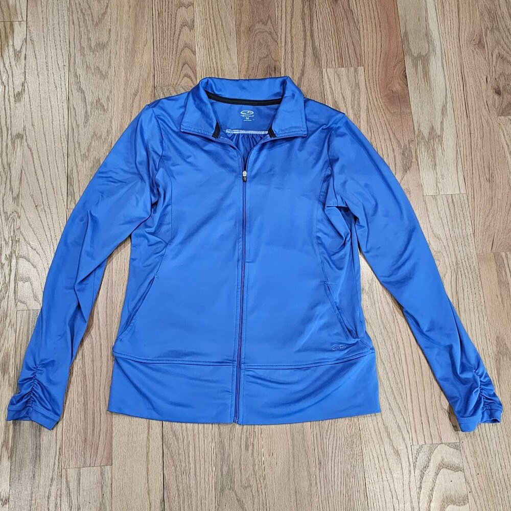 Champion Blue Full Zip Athletic Jacket Medium